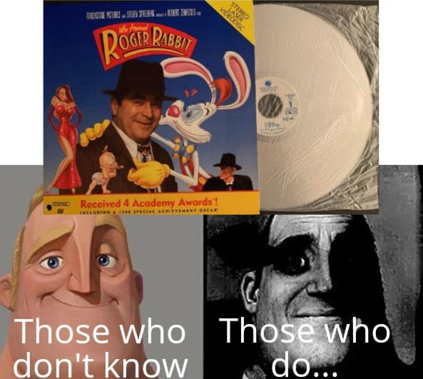 meme stream - framed roger rabbit - Scgctive Pictures Steven Spelers Rovert Meis Oger Rabbit Roger Sd Received 4 Academy Awards! Including & Ter Special Achievement Oscar Those who don't know Videoo O Mater 1 8432 10 Those who do...