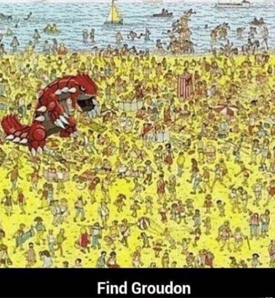 meme stream - where's wally - Find Groudon