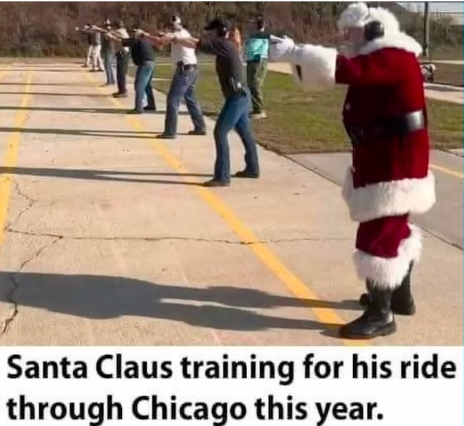 funny memes - Internet meme - Santa Claus training for his ride through Chicago this year.