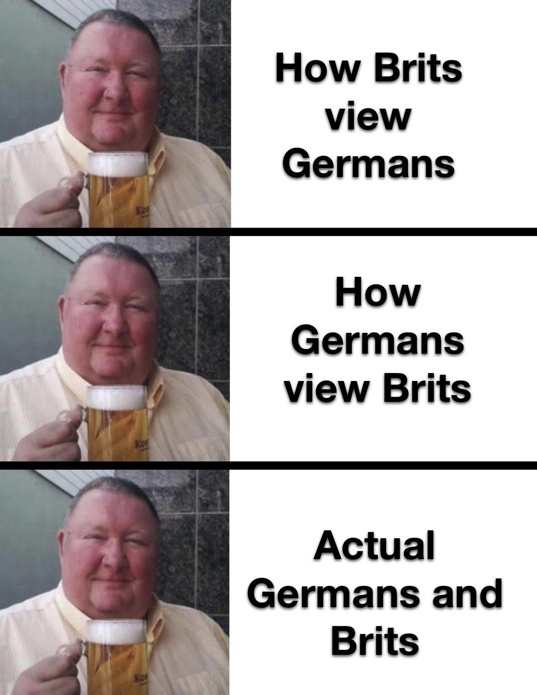 fresh memes - senior citizen - Ko Ko How Brits view Germans How Germans view Brits Actual Germans and Brits