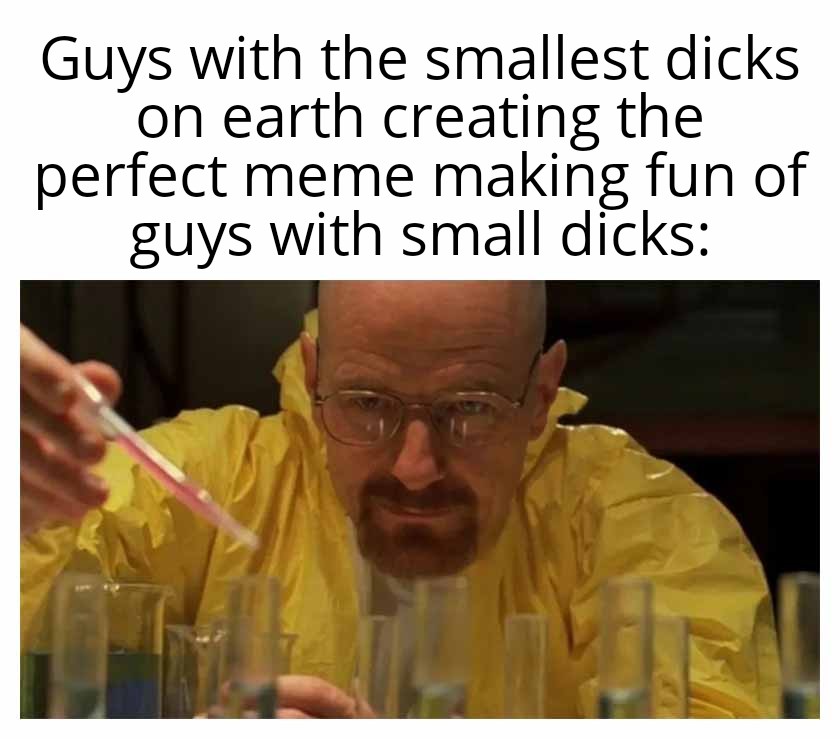 Meme - Guys with the smallest dicks on earth creating the perfect meme making fun of guys with small dicks