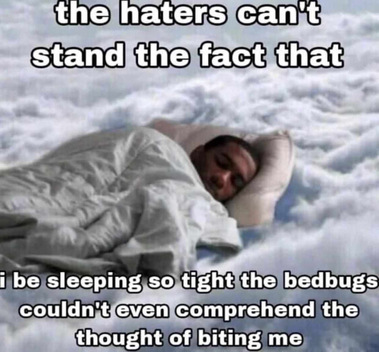funny memes and pics - after church nap meme - the haters can't stand the fact that i be sleeping so tight the bedbugs couldn't even comprehend the thought of biting me