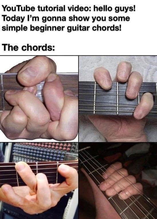 funny memes - funny guitar chords - YouTube tutorial video hello guys! Today I'm gonna show you some simple beginner guitar chords! The chords og