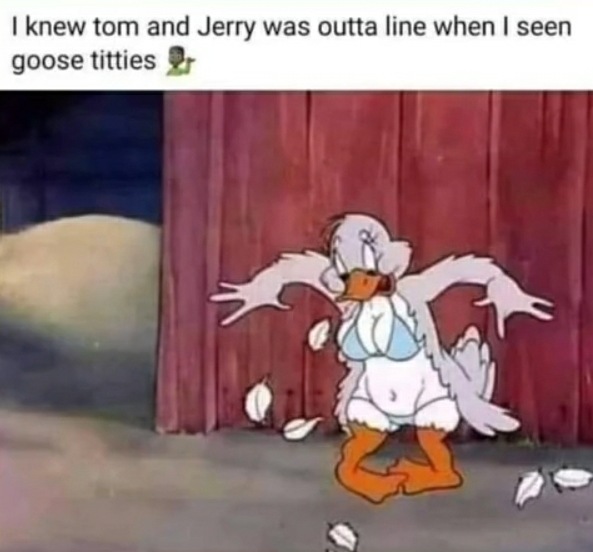 dank memes - tom and jerry goose tits - I knew tom and Jerry was outta line when I seen goose titties