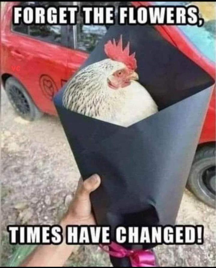 funny memes - chicken valentines meme - Forget The Flowers, Times Have Changed!