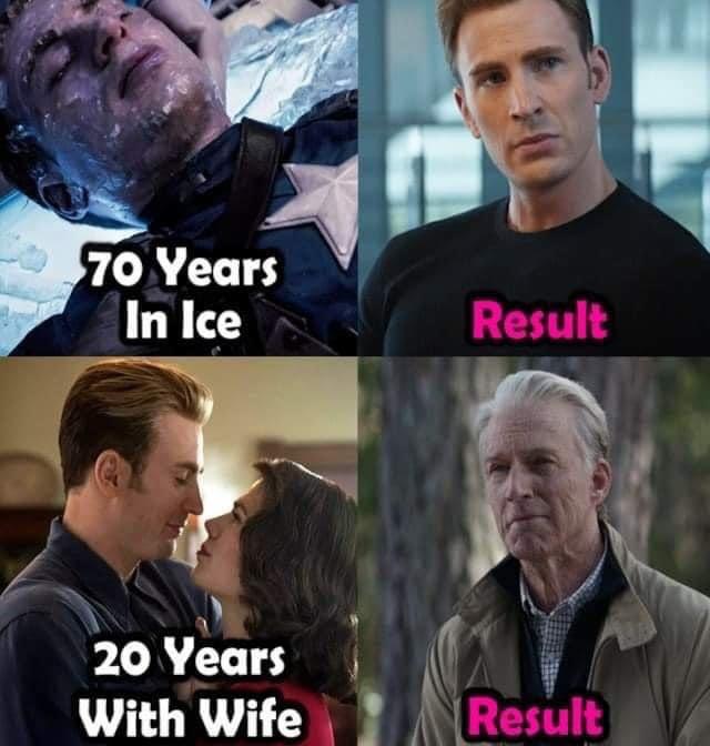 dank memes - photo caption - 70 Years In Ice 20 Years With Wife Result Result