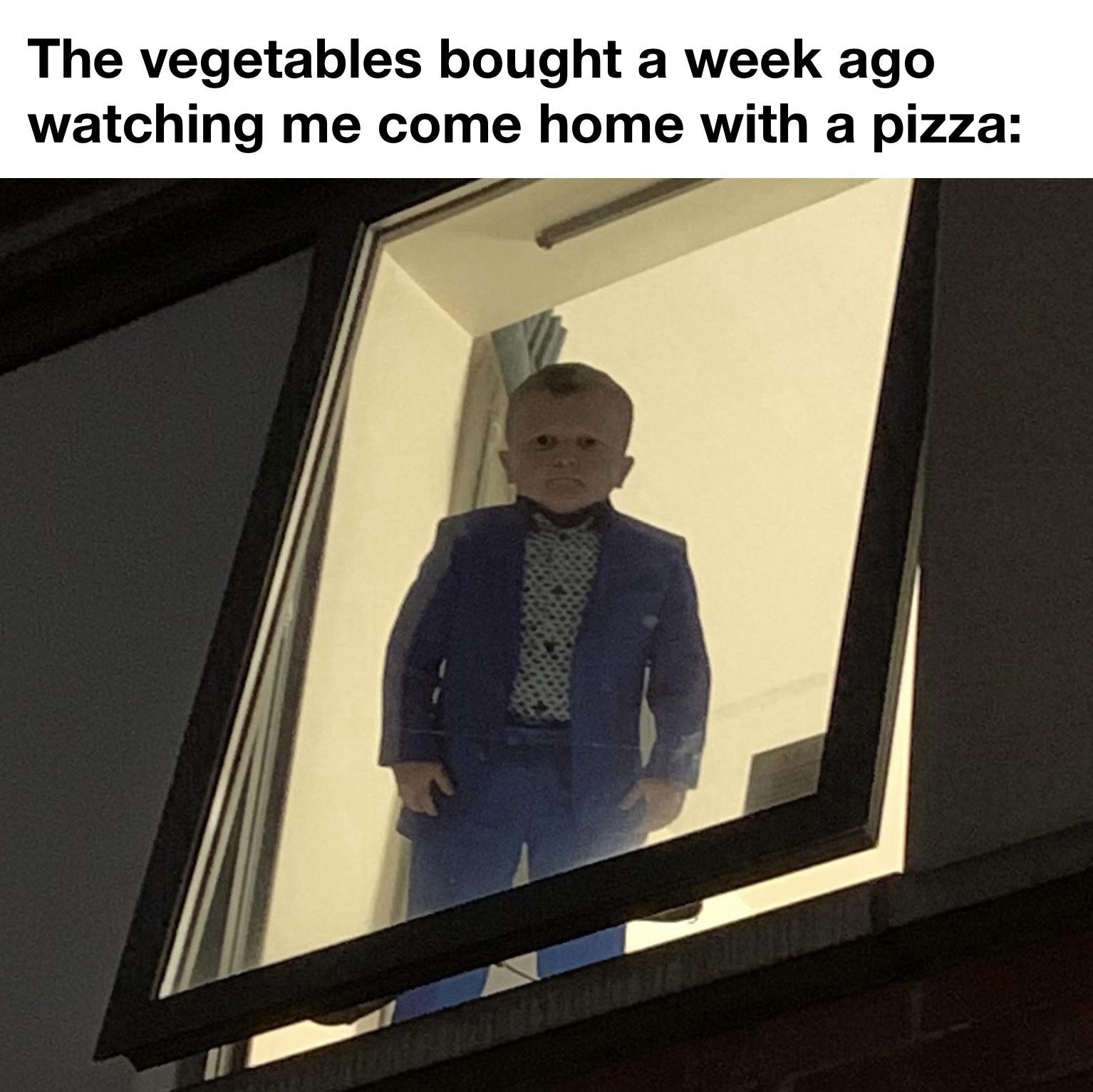 dank memes - presentation - The vegetables bought a week ago watching me come home with a pizza