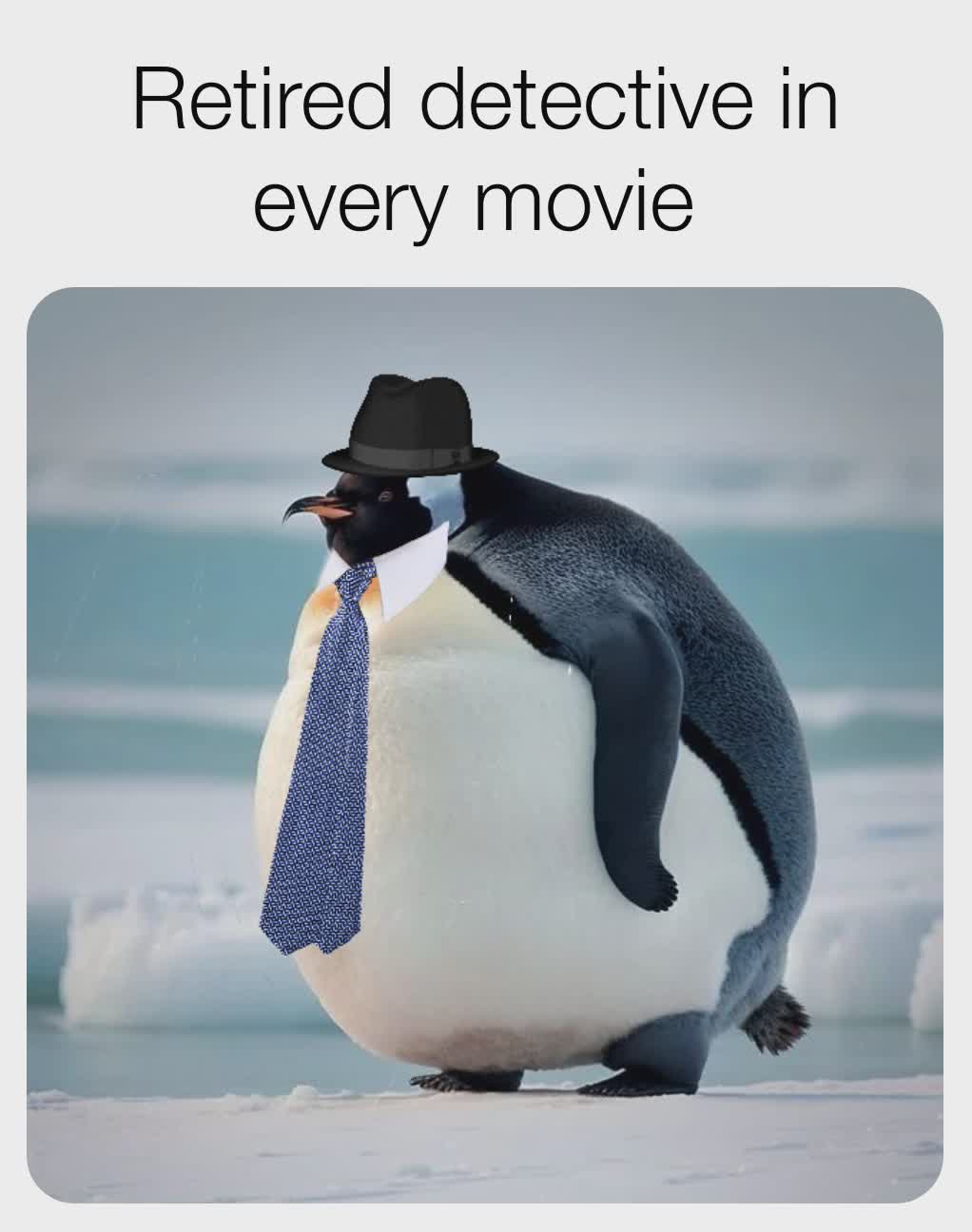 funny memes - Penguins - Retired detective in every movie