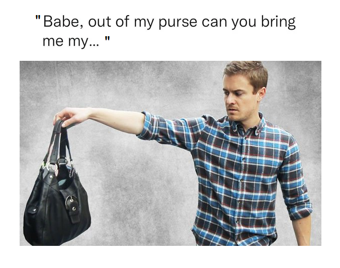 dank memes - bag holder stock - "Babe, out of my purse can you bring me my... "