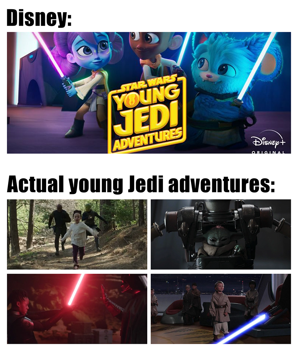 funny memes - games - Disney 2 Star Wars Young Jedi Adventures Disney Actual young Jedi adventures