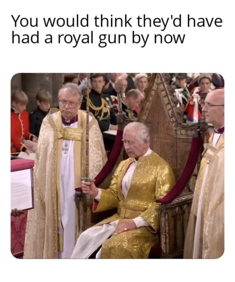 funny memes and pics - King - You would think they'd have had a royal gun by now
