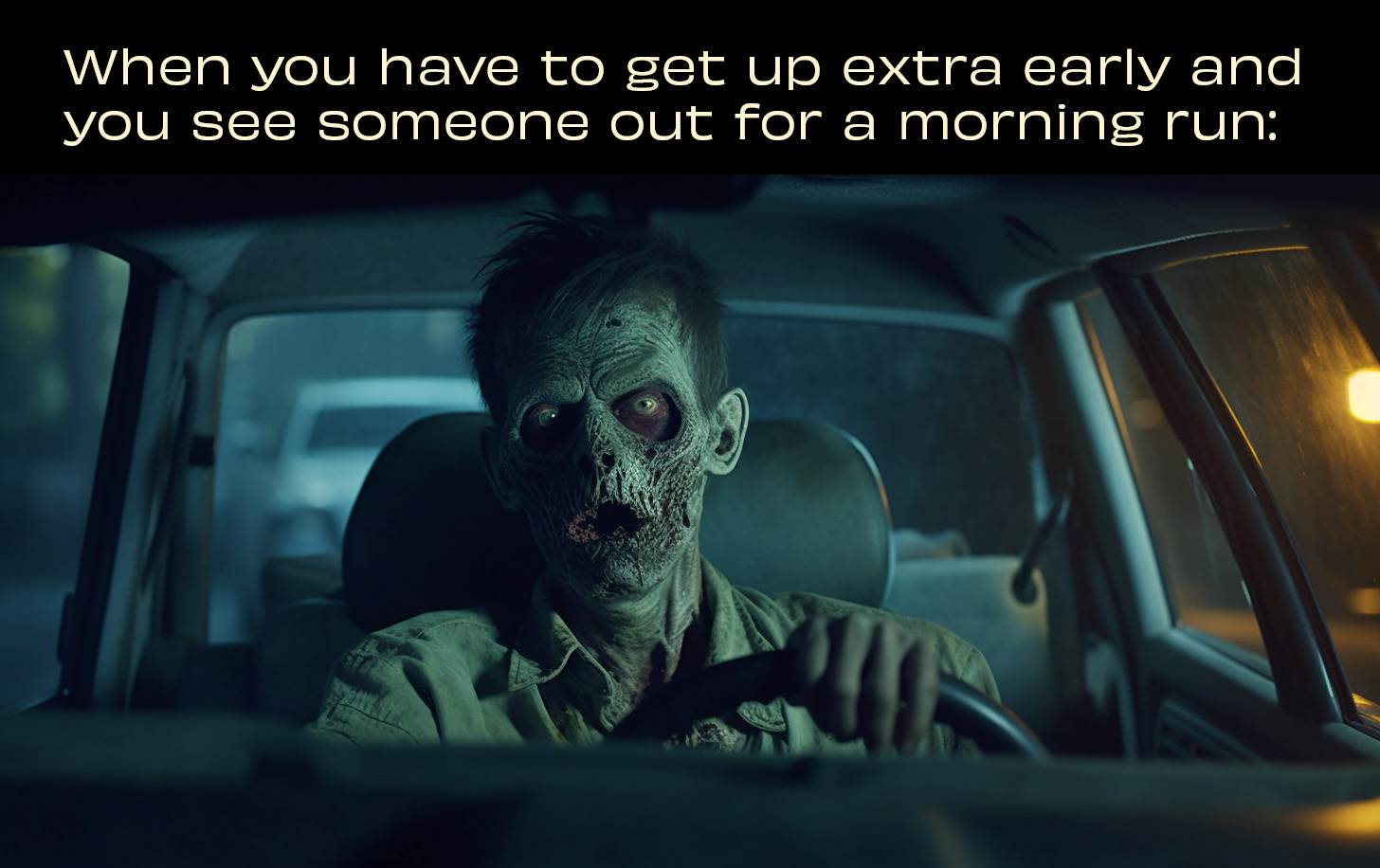 funny memes and pics - car - When you have to get up extra early and you see someone out for a morning run