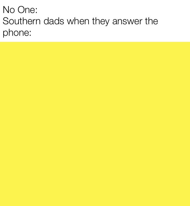 dank memes - -  - No One Southern dads when they answer the phone