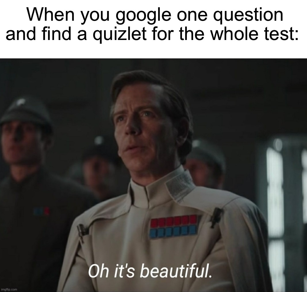 dank memes - watching star wars for the first time meme - When you google one question and find a quizlet for the whole test malo.com Oh it's beautiful.