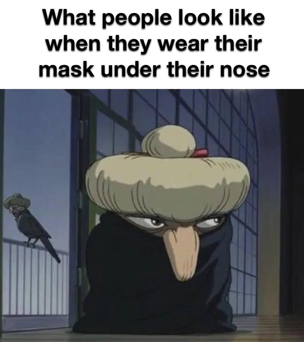 dank memes - cartoon - What people look when they wear their mask under their nose