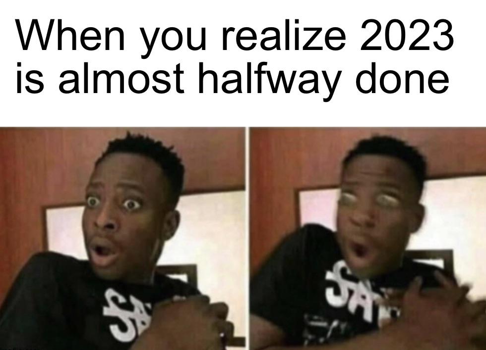 dank memes - photo caption - When you realize 2023 is almost halfway done Sa Say