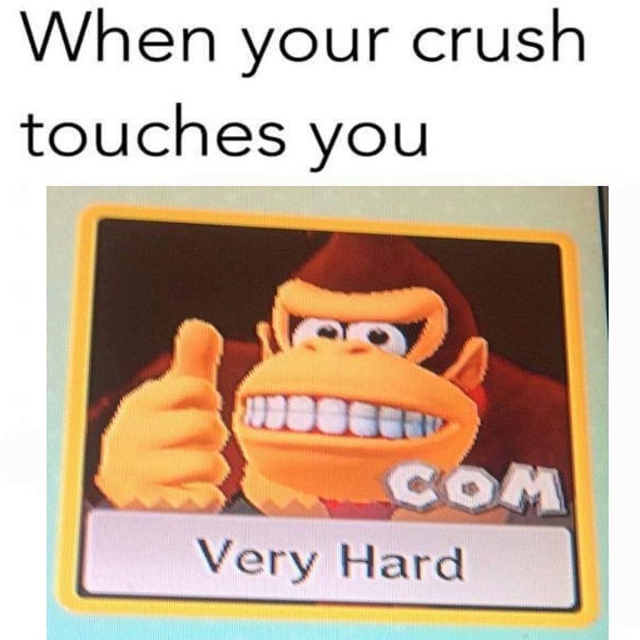 funny memes - your crush touches you meme - When your crush touches you Hiitti Com Very Hard