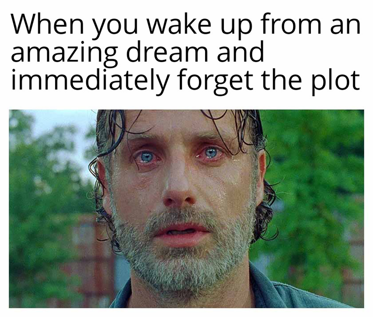 dank memes - photo caption - When you wake up from an amazing dream and immediately forget the plot