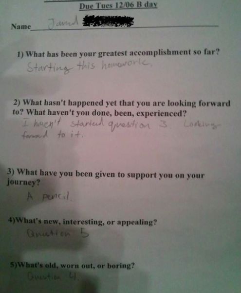 Students Answers to Questions