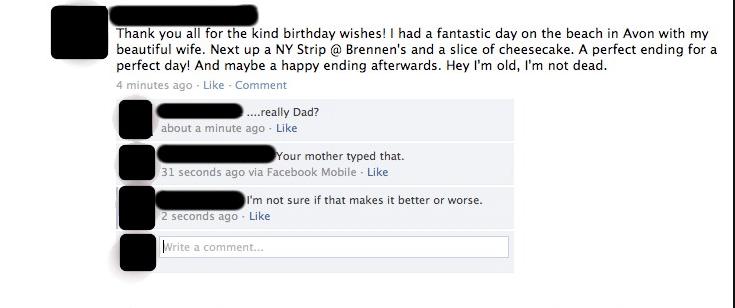 FB Embarrasing Parent Comments