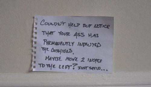 Notes left by Roommates