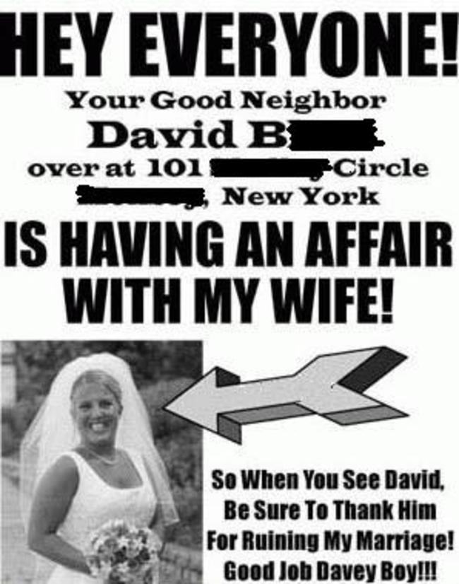 Revenge on cheating spouse