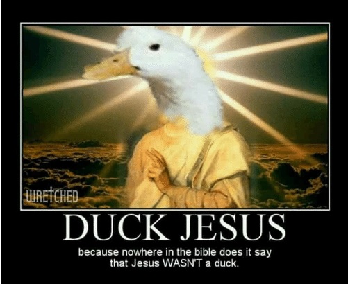 jesus christ all - Wiretched Duck Jesus because nowhere in the bible does it say that Jesus Wasn'T a duck.