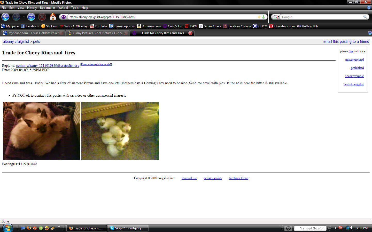 Really? Seriously? Kittens for rims?