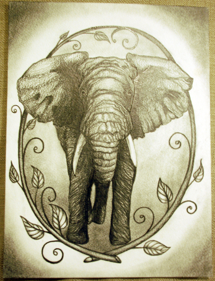 Pencil Drawing on Water Color Paper..... its an elephant