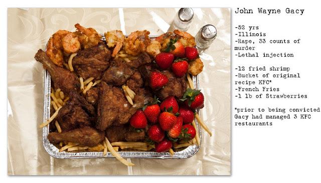 henry hargreaves last meals - John Wayne Gacy 52 yrs Illinois Rape, 33 counts of murder Lethal injection 12 fried shrimp Bucket of original recipe Kfc French Fries 1 lb of Strawberries prior to being convicted Gacy had managed 3 Kfc restaurants Titiline