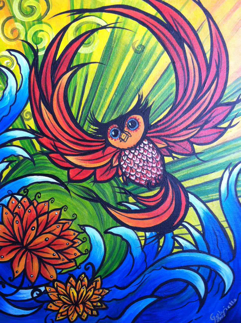 Owl, Acrylic on canvas. Hoot.