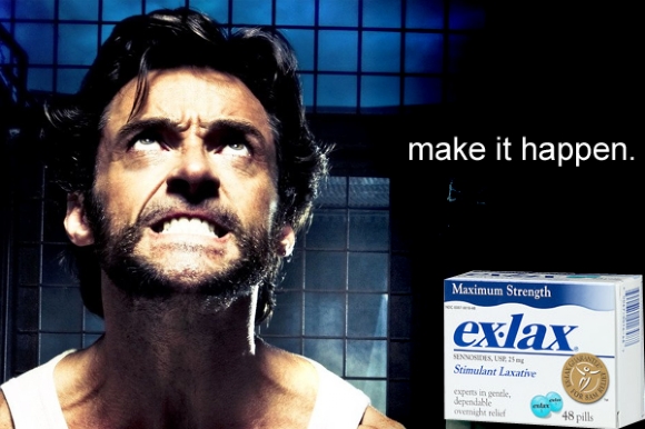 Guess Wolverine's healing powers don't include constipation