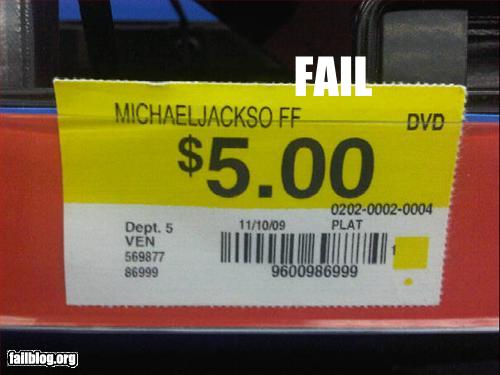 Michael Jacks Off Price tag Fail