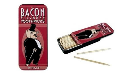 Got little bits of bacon stuck between your teeth after eating your favorite bacon meal? Reach for these Bacon-flavored Toothpicks ($2.99) to clean your teeth! After all, it's only right to clean bacon with bacon. 