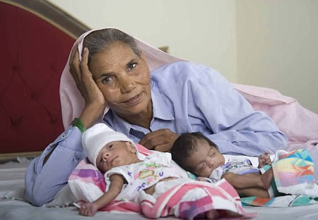 Oldest mother of twins(70rs old)