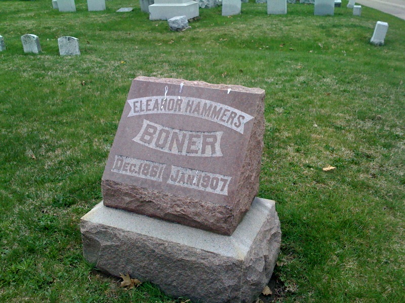 Found in a Champaign, IL cemetery.  You read right, the name is Eleanor Hammers Boner.