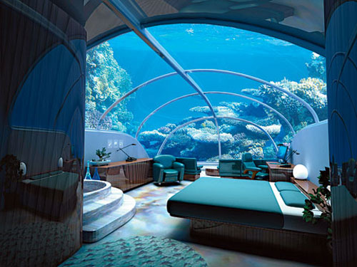 We return to the sea, with an underwater hotel, slated to be finished in 2010, but don’t hold your breath.