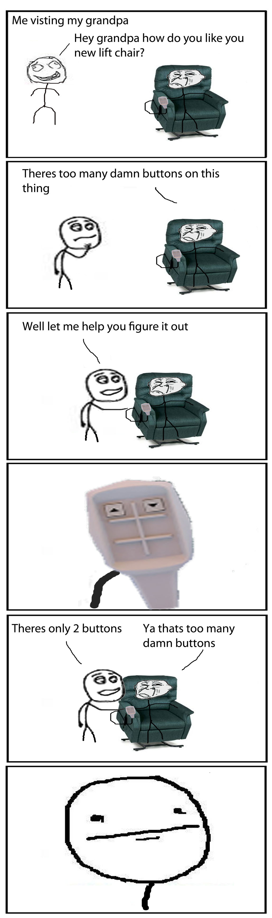 I watch my grandpa who has Alzheimer's so he says funny things some times here is a rage comic inspired by him