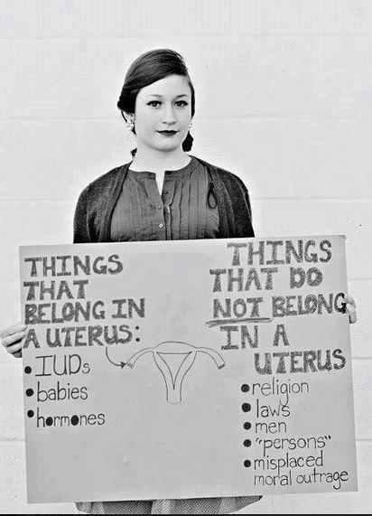 poster - Things That Belong In A Uterus .IUDs babies hormones Things That Do Not Belong In A Uterus oreligion laws .men persons .misplaced moral outrage