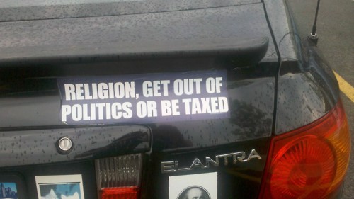 vehicle registration plate - Religion, Get Out Of Politics Or Be Taxed Elantra
