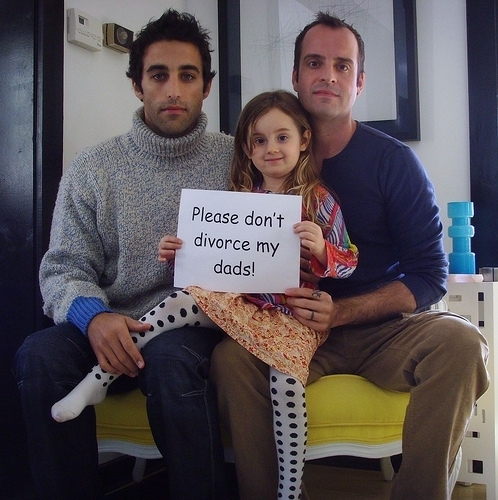 little girl with 2 dads - dads! divorce my Please don't ............