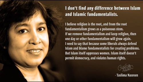 taslima nasreen - I don't find any difference between Islam and Islamic fundamentalists. I believe religion is the root, and from the root fundamentalism grows as a poisonous stem. If we remove fundamentalism and keep religion, then one day or other funda