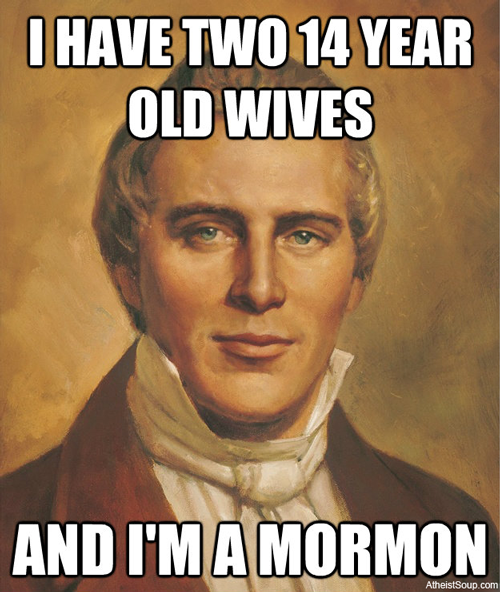 album cover - I Have Two 14 Year Old Wives And I'M A Mormon Atheistsoup.com
