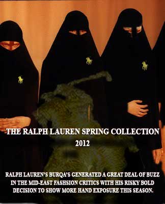 photo caption - The Ralph Lauren Spring Collection 2012 Ralph Lauren'S Burqa'S Generated A Great Deal Of Buzz In The MidEast Fashsion Critics With His Risky Bold Decision To Show More Hand Exposure This Season.