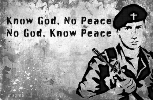 monochrome photography - Know God, No Peace No God, Know Peace imagine