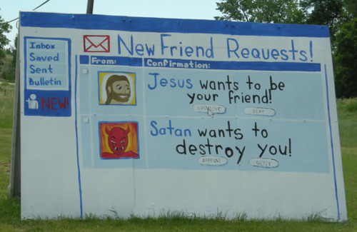 aceitar jesus no face - Inbox Saved Sent Bulletin To New New Friend Requests! Jesus wants to be your friend! Satan wants to destroy you!