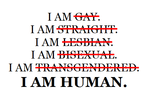 positive lgbt quotes - I Am Gay. I Am Straight. I Am Lesbian. I Am Bisexual. I Am Transcendered. I Am Human.