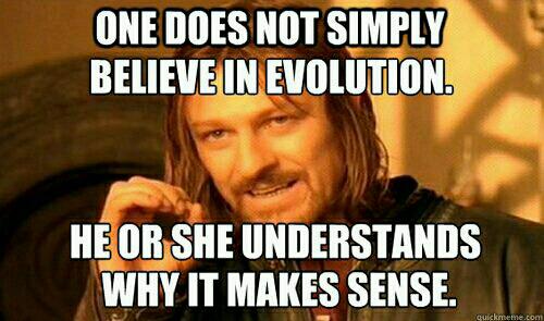 one does not simply monkey meme - One Does Not Simply Believe In Evolution. He Or She Understands Why It Makes Sense. Quickmeme som