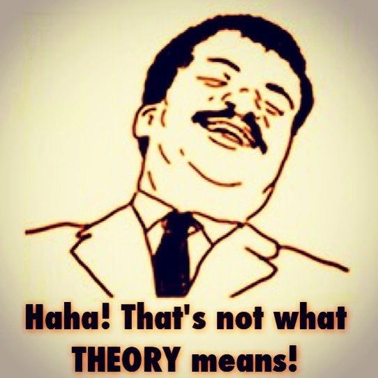 retarded reaction - Haha! That's not what Theory means!