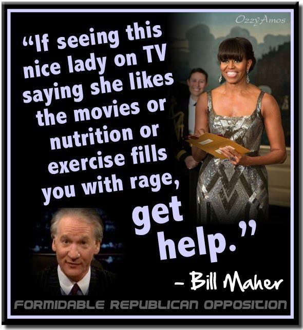 photo caption - Ozzy Amos "If seeing this nice lady on Tv saying she the movies or nutrition or exercise fills you with rage, get help. Bill Maher Formidable Republican Opposicion